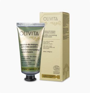 crema-de-manos-nutritiva-antiox-con-aceite-de-oliva-virgen-extra-olivita-la-chinata.jpg Výživný Antioxidační Krém Na Ruce Olivita s Extra Panenským Olivovým Olejem, Avokádem a Bambuckým Máslem OLIVITA