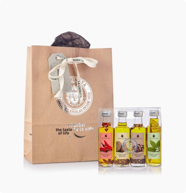 regalo-estuche-cuatro-condimentos-la-chinata.jpg Dárkové Balení Ochucené Oleje 4 x 100 Ml