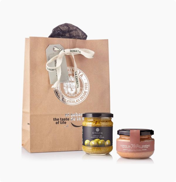 regalo-pate-de-ciervo-y-crema-aceitunas-la-chinata.jpg Dárkové Balení Zvěřinová Paštika Pedro Ximénez A Krém Ze Zelených Oliv