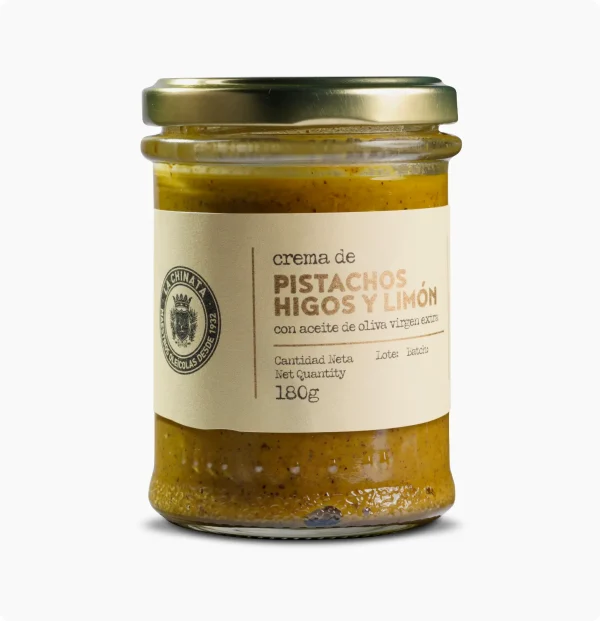 tarro crema de pistachos higo y limon Pistáciový, Fíkový a Citronový Krém s Extra Panenským Olivovým Olejem