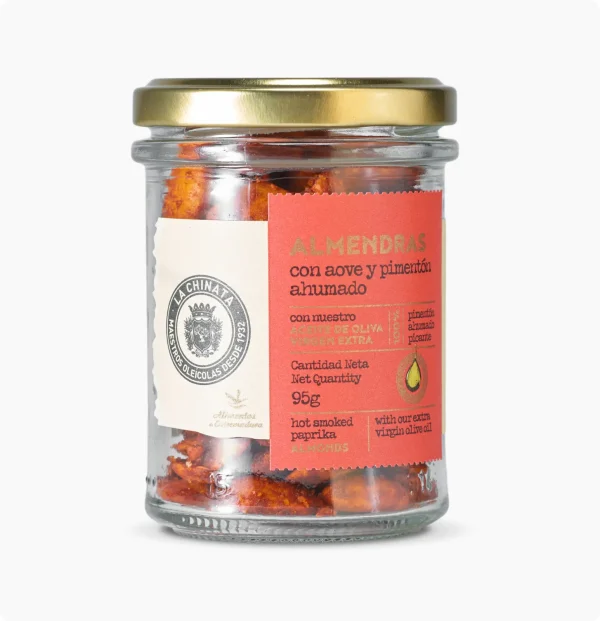 almendras-con-pimenton-picante Smažené Mandle s Extra Panenským Olivovým Olejem a Uzenou Paprikou